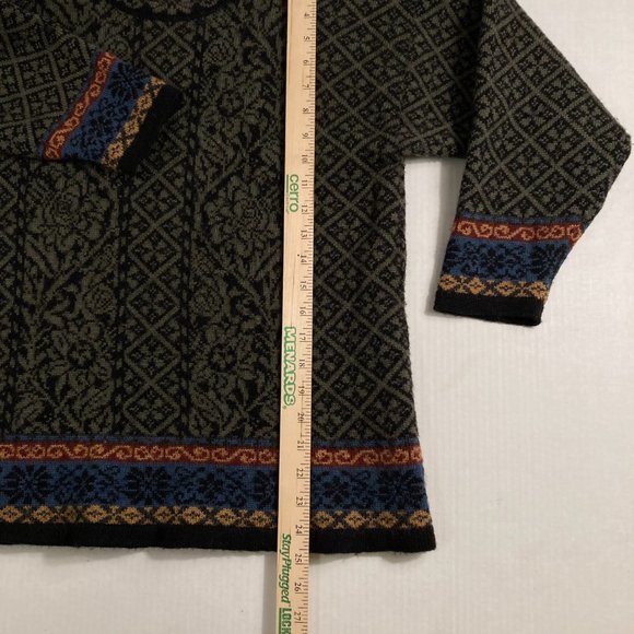 Norwear  vintage 100% Wool  Nordic  sweater tunic M women floral - Picture 9 of 11